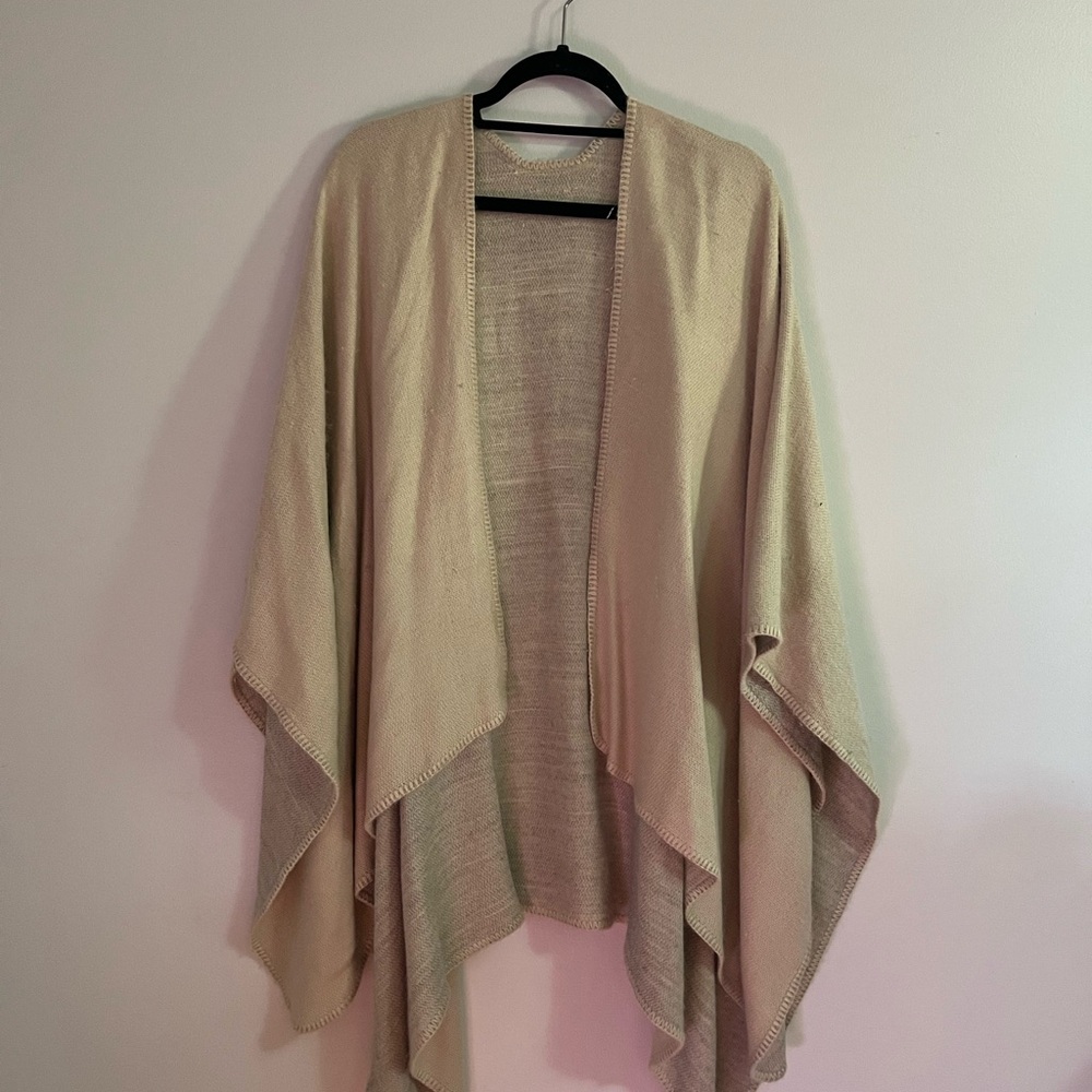 Elegant Cream Women's poncho Sweater